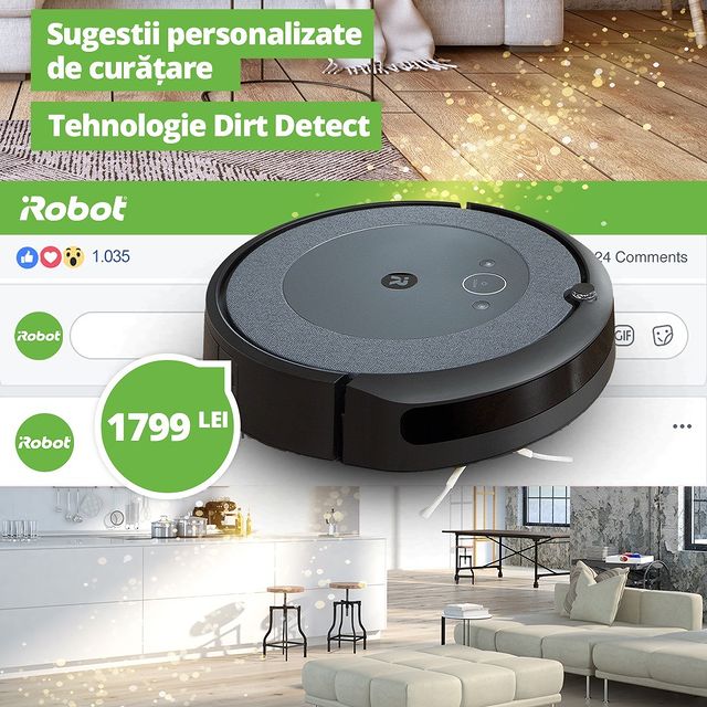 Aspiratorul robot Roomba ® I3 face față oricărui tip de spațiu și este ideal pentru locuințele mari. 

Prin tehnologia Dirt Detect ™, Roomba identifică zonele cu multă murdărie pentru a insista asupra lor. ✅

Preț redus: 1799 Lei

#cleaning #cleaninghacks #cleanhouse #cleanhome #curatenie  #cleanhouse #aspirator #irobot #roombacombo